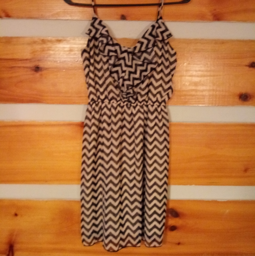 Black & White Spaghetti Strap Dress-Junior Small